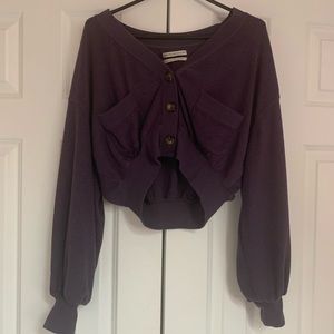 Urban Outfitters Cropped Purple Cardigan